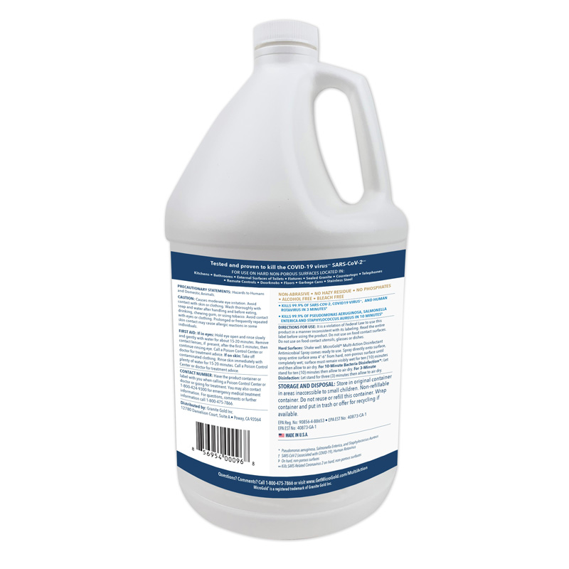 MicroGold® MultiAction Disinfectant Antimicrobial Spray Case of 4 Granite Gold Services